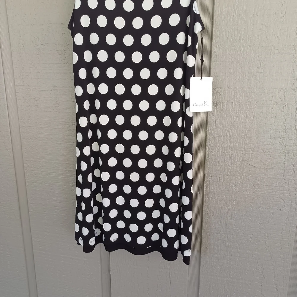 Compli K Polka Dot Mini Dress Size XS Women Sleeveless Scoop Neck Preppy - Picture 3 of 11